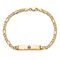 14k Yellow Gold Medical Polished Red Enamel Figaro Link ID Bracelet