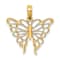 10K Yellow Gold Textured Butterfly Charm