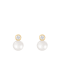 White Cultured Freshwater Pearl 14k Yellow Gold Earrings 7-7.5mm