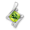 Rhodium Over 10k White Gold 1.25 cttw Peridot and Accent Diamond Pendant