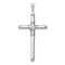 Rhodium Over 14k White Gold 3D Textured Center Wrap Tube Cross Pendant