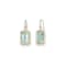 14K Yellow Gold Diamond and Green Prasiolite Dangle Earrings