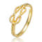 CZ Miami Cuban Link Band Ring In 14K Gold Over Brass