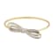 White Diamond Accent 18k Yellow Gold Over Sterling Silver Bangle Bow Bracelet