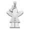 Rhodium Over 14k White Gold Satin Diamond Kid with Bow Pendant
