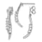 Rhodium Over 14K White Gold Lab Grown Diamond Front and Back Post Dangle Earrings
