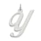 Rhodium Over Sterling Silver Fancy Script Letter Y Initial Charm