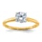 14K Yellow Gold With White Gold Accents 1 ct. G H I True Light Round
Moissanite Solitaire Ring