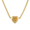 14K Yellow Gold Over Sterling Silver Citrine Heart Curb Chain Necklace .8ctw