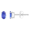 5x3mm Oval Tanzanite 14k White Gold Stud Earrings