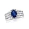 2.00ctw Sapphire and Diamonds Ring in 14k White Gold