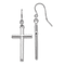 Rhodium Over 14k White Gold Cross Dangle Earrings