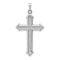 Rhodium Over 14k White Gold Polished and Textured Cross Pendant
