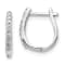Rhodium Over 14K White Gold Lab Grown Diamond Hinged Hoop Earrings