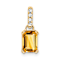 10k Yellow Gold 1 ctw Citrine and Accent Diamond Pendant