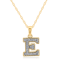 White Diamond Accent 10k Yellow Gold E Initial Pendant With 18” Rope Chain