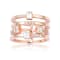 White Topaz and White Sapphire 14K Rose Gold Over Sterling Silver
Multi-Row Open Design Band Ring