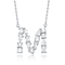 Initial M Mixed Cut CZ Pendant Necklace In Sterling Silver 18 Inch