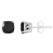 6mm Square Cushion Black Onyx Rhodium Over Sterling Silver Stud Earrings