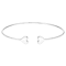 Sterling Silver Heart Open Cuff Bracelet - One Size Fits All