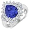 3.86ctw Violet Tanzanite and Diamond 14K White Gold Halo Ring