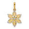 14K Yellow Gold Cubic Zirconia Snowflake Pendant