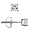 White Cubic Zirconia 14k White Gold Studs With Velvet Gift Box 0.60ctw