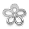 Rhodium Over 14k White Gold Diamond Round Petal Flower Chain Slide Pendant