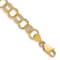 14k Yellow Gold 8mm Textured Solid Triple Link Charm Bracelet