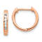 Diamond Hinged Hoop Earrings In 10K Rose Gold 0.12ctw