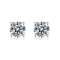 White Moissanite Sterling Silver Solitaire Minimalist Stud Earrings