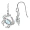 Rhodium Over Sterling Silver Larimar Crab Dangle Shepherd Hook Earrings