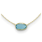 14K Yellow Gold Diamond and Blue Topaz Wire 18 Inch Necklace