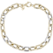 Two-Tone Rolo Link Bracelet In Solid 14K Yellow And White Gold 7mm