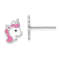 Rhodium Over Sterling Silver Enamel Unicorn Post Earrings