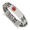 Stainless Steel Black Rubber Red Enamel 8.25-inch Medical ID Bracelet