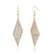 CZ Pave Mesh Dangle Earrings In 14K Gold Over Sterling Silver