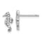 Rhodium Over Sterling Silver Polished Cubic Zirconia Seahorse Post Earrings