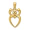 14k Yellow Gold Polished Cut-Out Owl Pendant