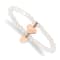 Rose Stainless Steel Polished LOVE Heart Jade Stretch Bracelet