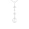 White Cultured Freshwater Pearl and Diamond 14K White Gold Pendant 7-7.5mm
