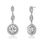 CZ Halo Drop Earrings In Sterling Silver