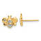 14k Yellow Gold and Rhodium Over 14k Yellow Gold Children's Cubic
Zirconia Bee Stud Earrings