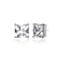 Princess-Cut CZ Stud Earrings In Sterling Silver
