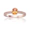 Spessartite Garnet with Moissanite Accents 14K Rose Gold Over Sterling
Silver Ring, 0.95ctw