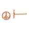 14K Two-tone Gold Polished 8mm Peace Symbol Stud Earrings