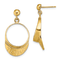 14K Yellow Gold 3D Tennis Visor Dangle Earrings