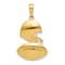 14k Yellow Gold Polished and Textured Football and Helmet Pendant