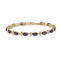 14k Yellow Gold Floral Diamond and Amethyst Bracelet
