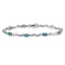 Rhodium Over 10k White Gold Fancy Diamond and Blue Topaz Bracelet